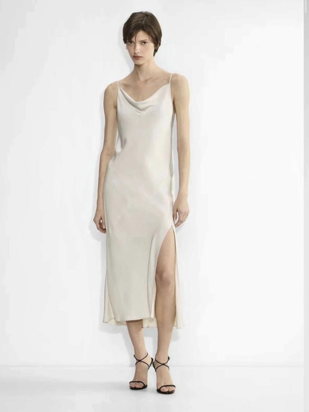 Babaton Fonda Midi Satin Slip Dress Aritzia